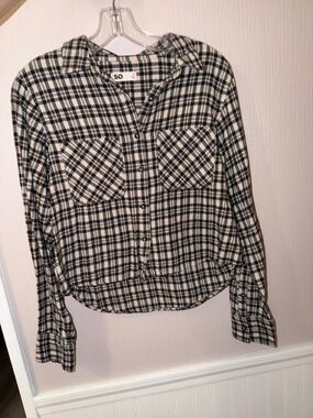 SO Black & White Plaid flannel Shirt